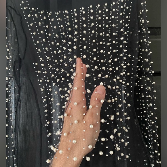 Sheer Pearl & Rhinestone Beaded Top - Picture 3 of 6